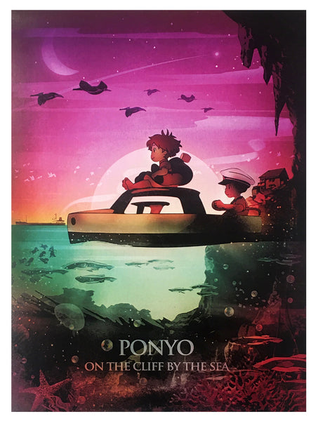 Ponyo on the cliff by the sea Poster