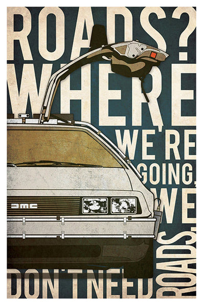 Back to the Future Car Poster