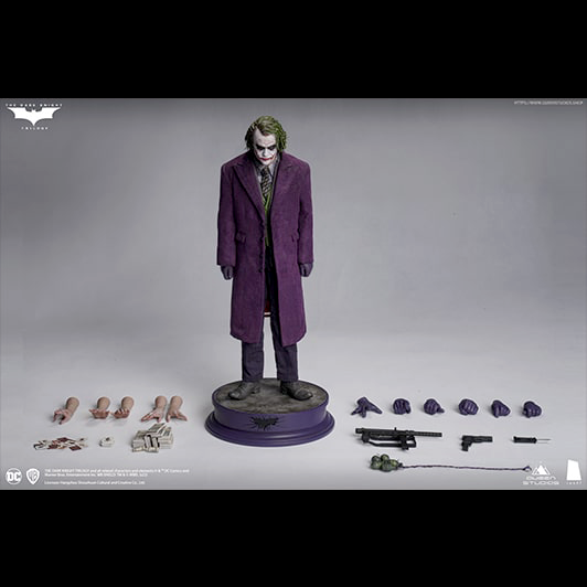 Queen Studios InArt The Dark Knight Joker (Heath Ledger) 1/6 Action Figure Twin Pack Sculpture Hair Ve
