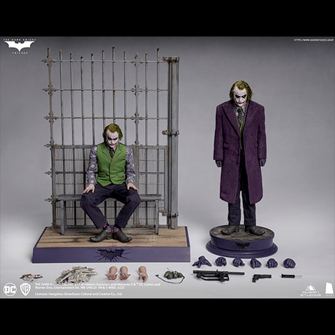 Queen Studios InArt The Dark Knight Joker (Heath Ledger) 1/6 Action Figure Twin Pack Sculpture Hair Ve