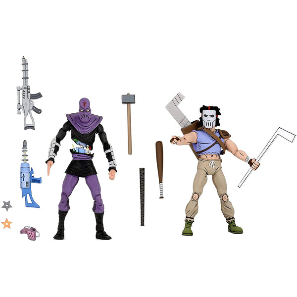 TMNT - Casey Jones and Slashed Foot Soldier (Classic Cartoon) 7" Action Figure 2 Pack