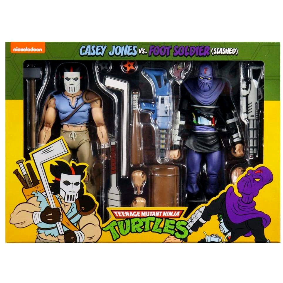 TMNT - Casey Jones and Slashed Foot Soldier (Classic Cartoon) 7" Action Figure 2 Pack