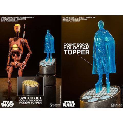 Geonosis Commander Battle Droid and Count Dooku Hologram 1/6 Scale 12" Figure