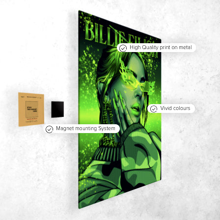 Billie Eilish " Green " Poster - " Printed on Steel "