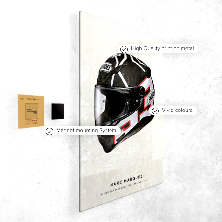 Marc Marquez's Helmet Valencia 2019  " Printed on Steel "