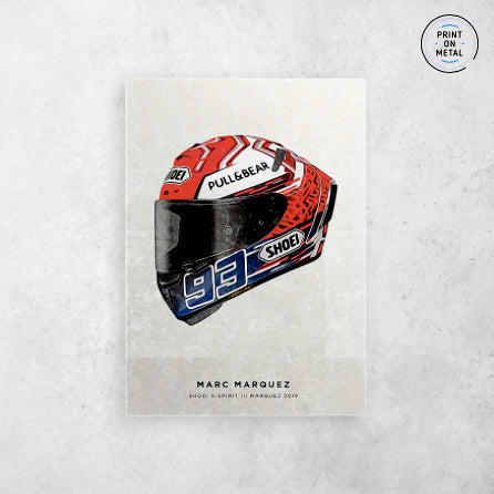 Marc Marquez 2019 Helmet  MM93  " Printed on Steel "