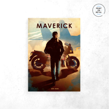 Maverick + Kawasaki GPZ900R Poster - " Printed on Steel "