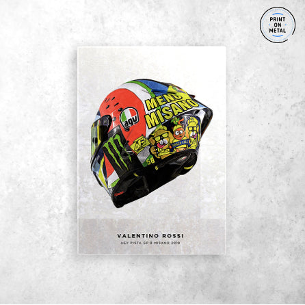 Valentino Rossi Misano Helmet Poster - 2 " Printed on Steel "