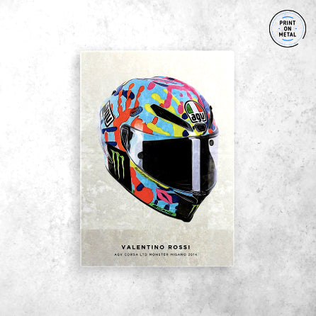 Valentino Rossi Misano Helmet Poster " Printed on Steel "