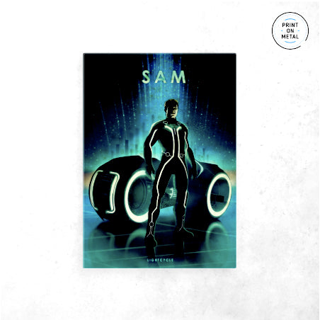 Sam + Lightcycle Poster - " Printed on Steel "