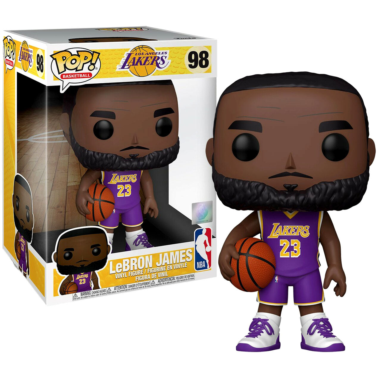 Funko Pop! NBA: LA Lakers - 10" Super Sized LeBron James (Purple Jersey)