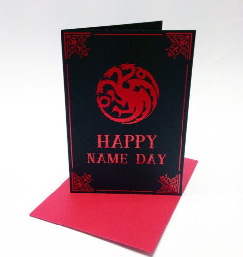 Game of Thrones Inspired Birthday Card - House Targaryen Head Space Game of Thrones Inspired Birthday Card - House Targaryen Head Space